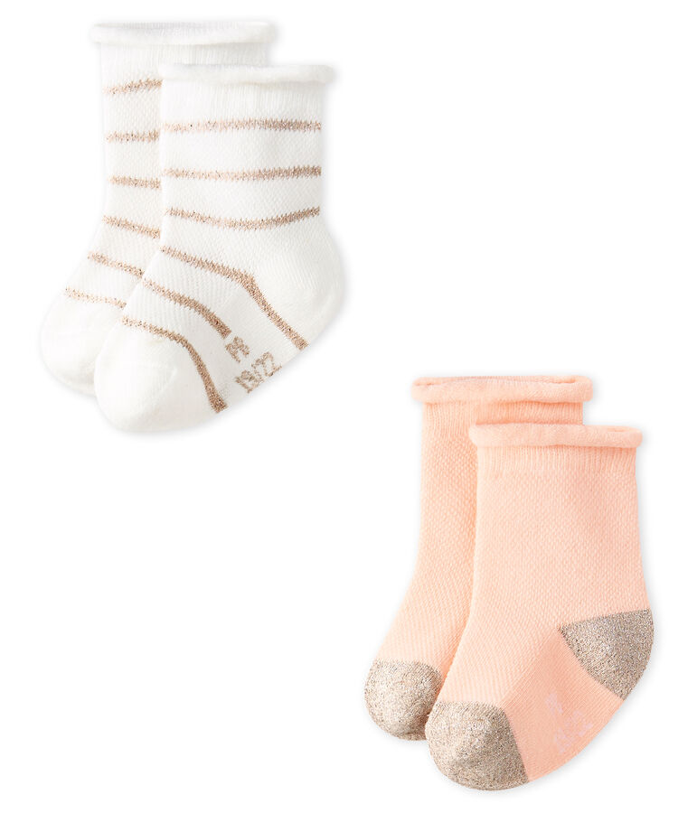 Lot de 2 paires de chaussettes l&eacute;g&egrave;res b&eacute;b&eacute; fille multicouleur