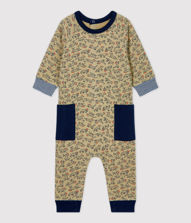 Combinaison en molleton b&eacute;b&eacute;. beige/multicouleur