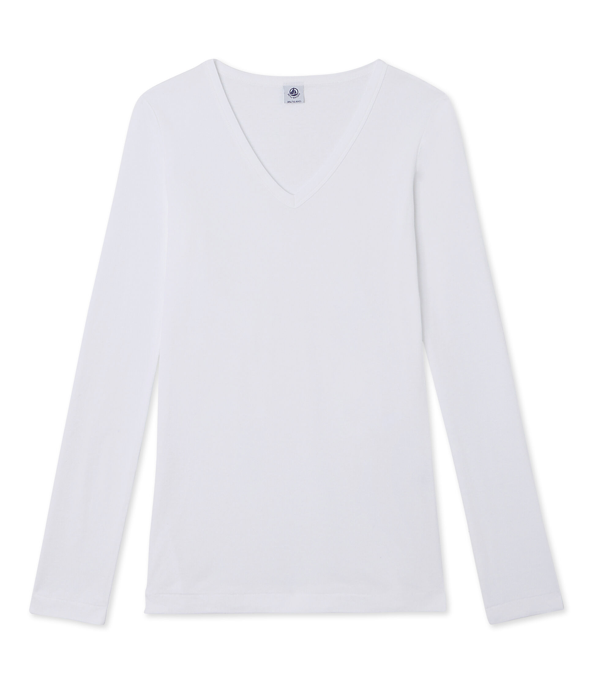 tee shirt blanc manche longue femme