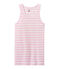 Gestreept dameshemdje in origineel geribd katoen roze BABYLONE/wit MARSHMALLOW