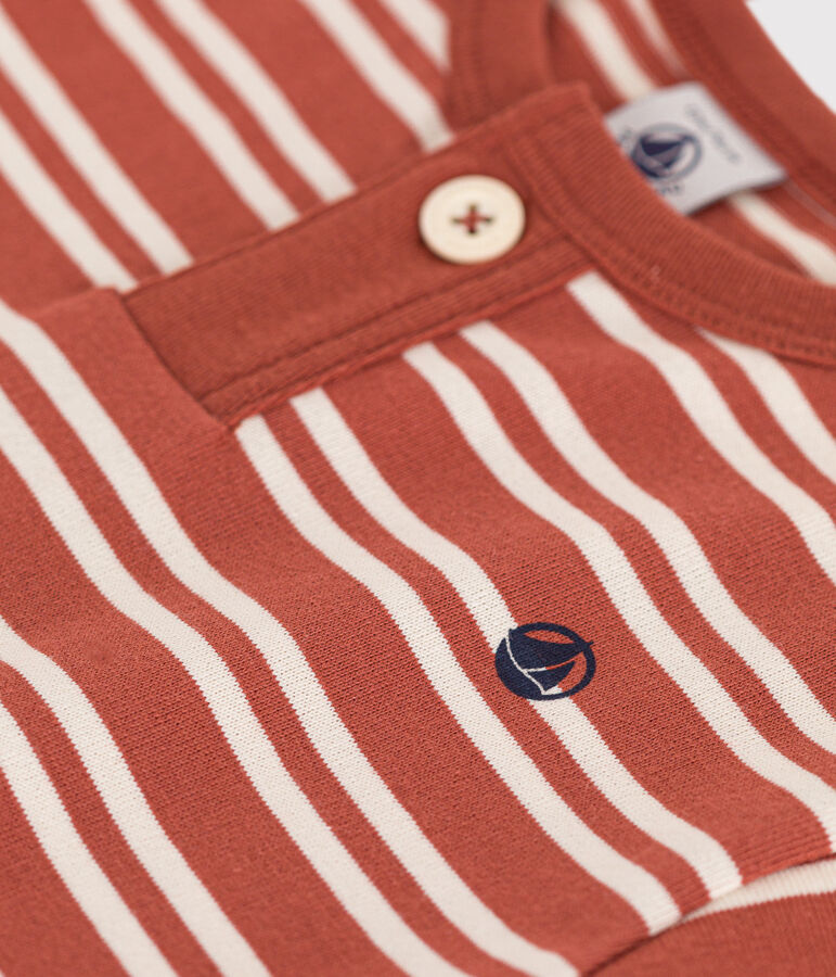 T-shirt met korte mouwen in jerseystof voor baby's bruin/ecru