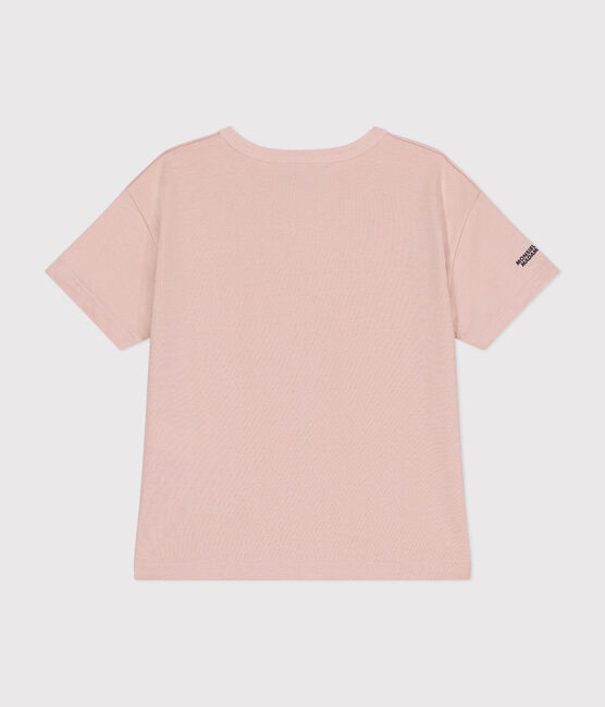 Katoenen T-shirt met Monsieur Madame-motief voor kinderen roze SALINE