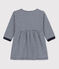 Jurk met lange mouwen in tubic met milleraies-strepen voor baby's blauw MEDIEVAL/ MONTELIMAR