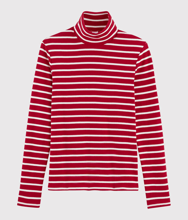 Sous pull iconique Femme rouge/blanc