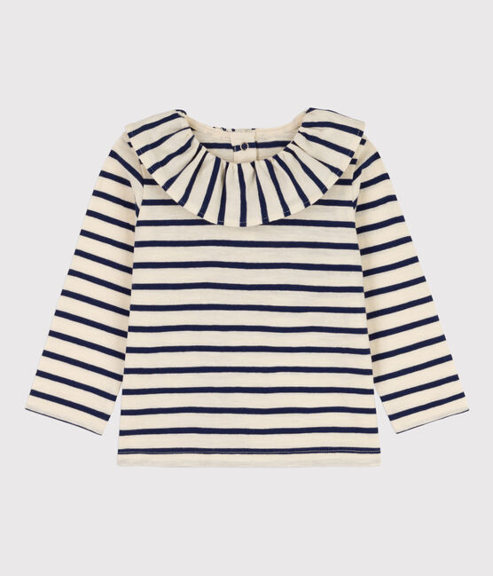 Blouse manches longues bébé en jersey léger blanc AVALANCHE/ MEDIEVAL