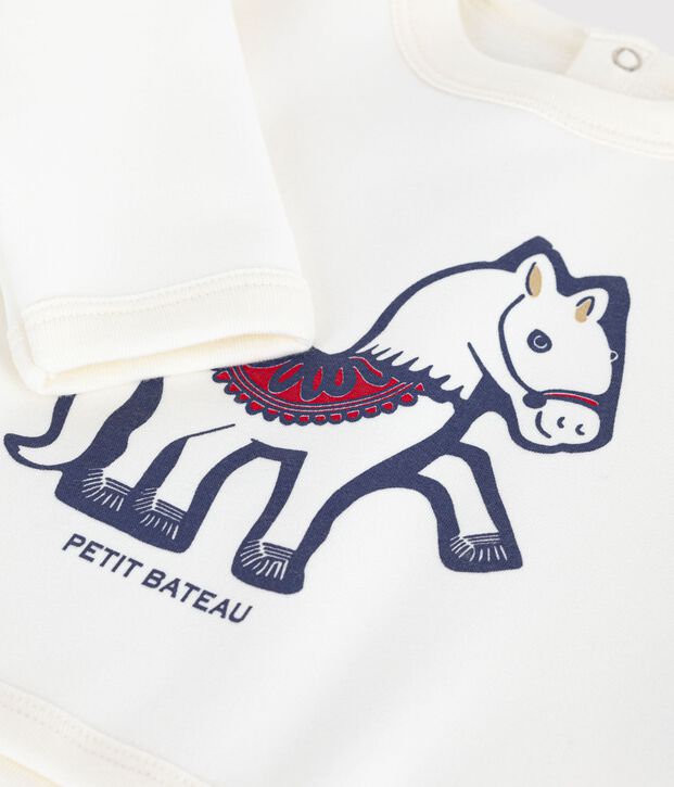 Babytrui van zacht en warm katoen ecru/multicouleur