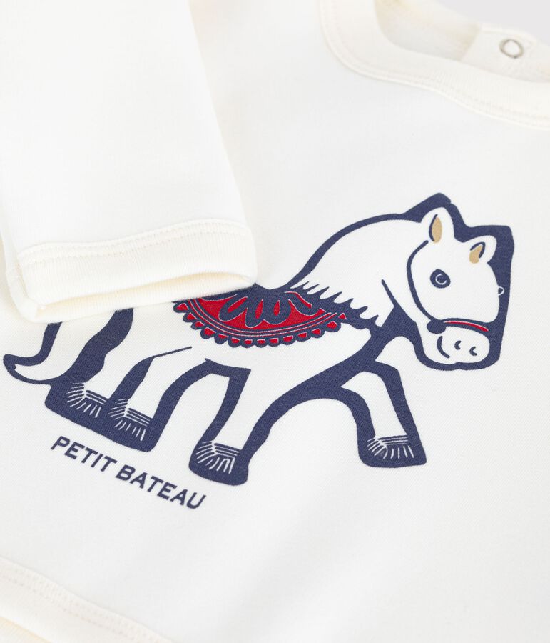 Sweatshirt b&eacute;b&eacute; en coton doux et chaud &eacute;cru/multicouleur