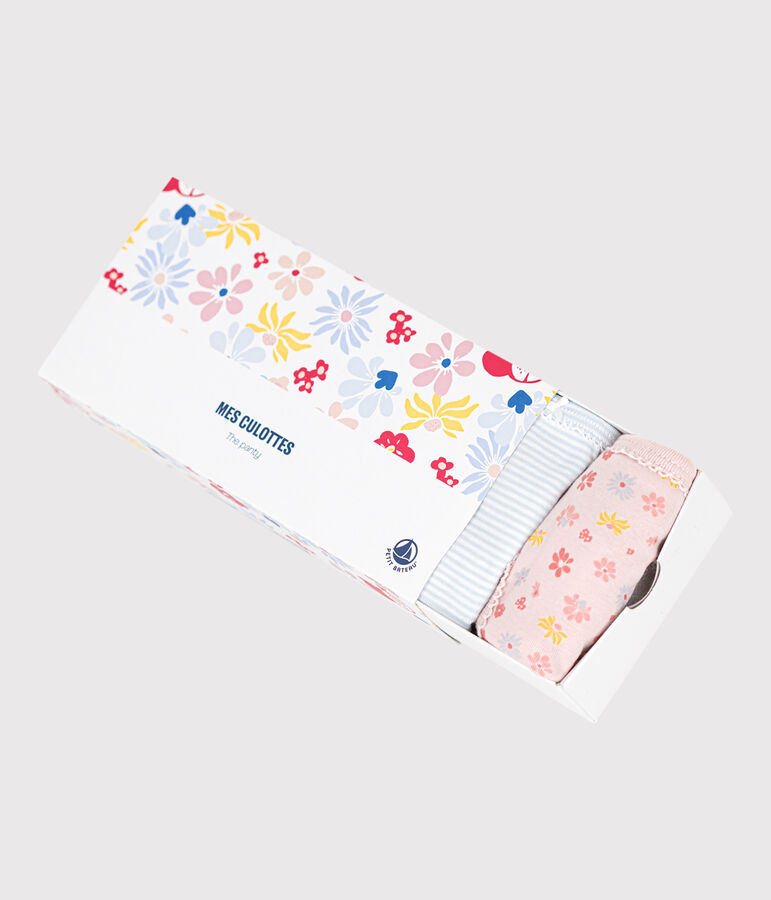 Set van 5 katoenen slipjes met bloemenprint voor kinderen variante 1