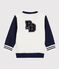 Tweekleurige molton teddy voor babyjongens wit MARSHMALLOW/blauw SMOKING