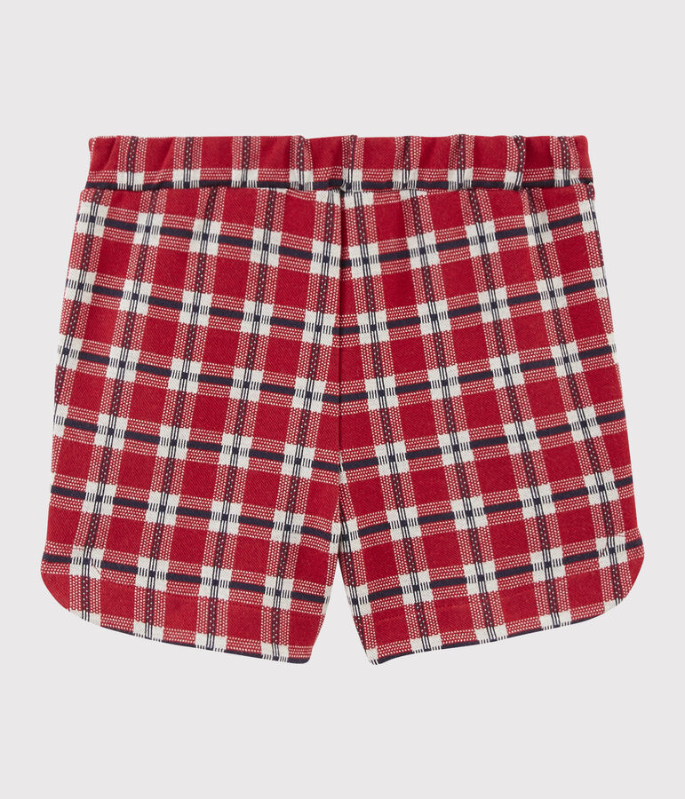 Short en maille enfant fille rouge/multicouleur