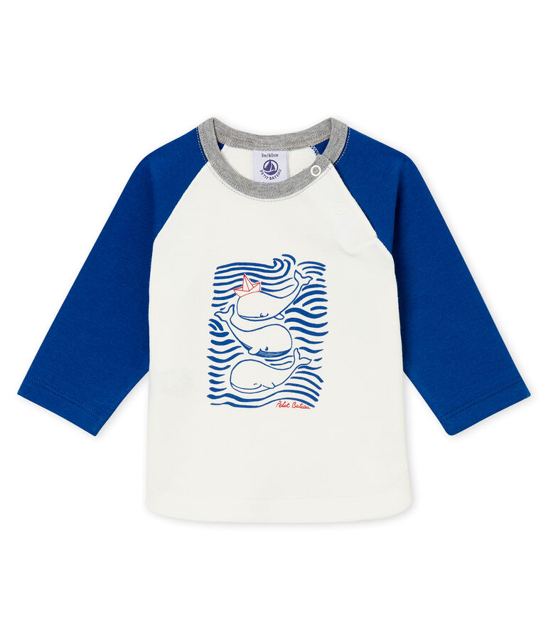 tee-shirt b&eacute;b&eacute; gar&ccedil;on blanc/bleu