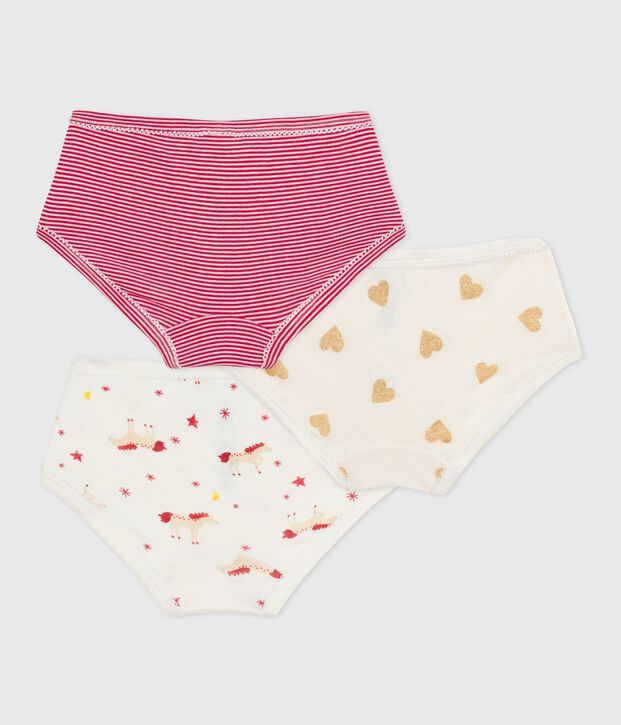 Lot de culottes enfant en coton taille haute imprim&eacute; multicouleur