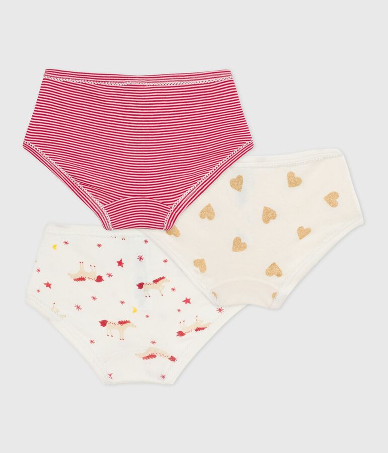 Set van 3 katoenen slips met hoge taille en print voor kinderen multicouleur