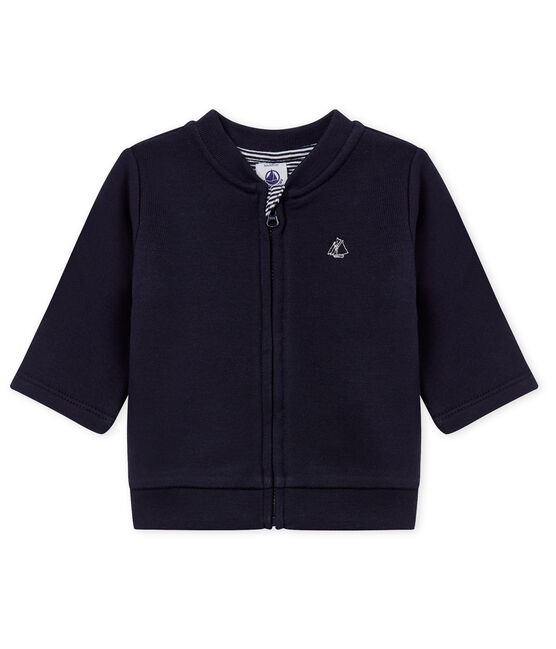 Cardigan met rits in molton voor babyjongens blauw SMOKING