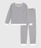 Pyjama femme en coton éponge à rayures bleu MILK/ SOIR