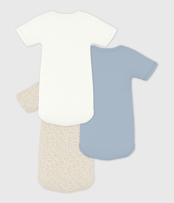 Lot de 3 bodies manches courtes en coton uni bébé variante 1