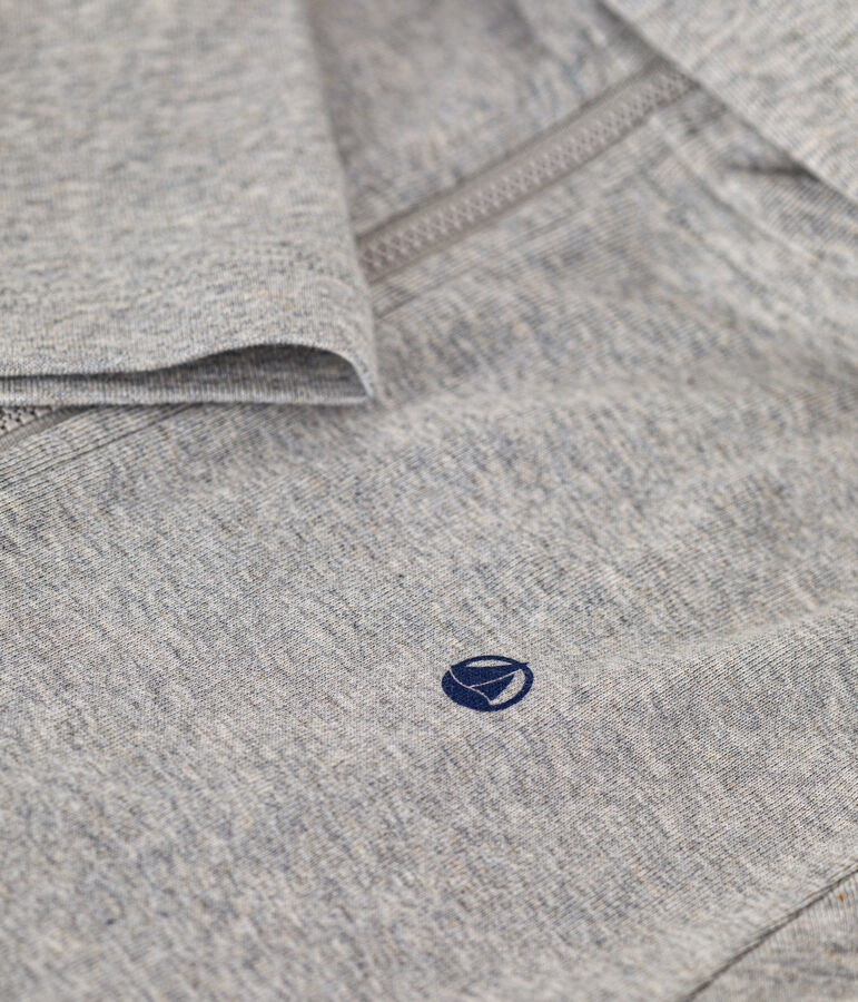 Sweatshirt met rits en kap van ribstof voor jongens grijs