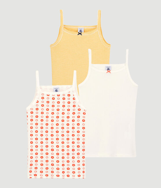 Lot de 3 chemises à bretelles imprimé fleur graphique petite fille en coton biologique variante 1