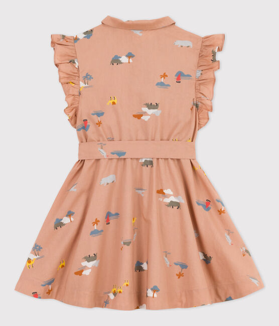 Popeline jurk zonder mouwen voor meisjes VINTAGE/ MULTICO
