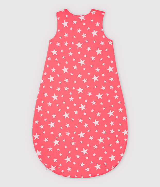 Katoenen babyslaapzak met sterren oranje/wit