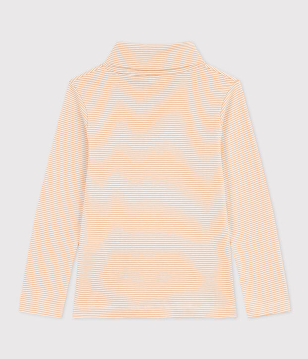 Gestreepte coltrui voor jongens/meisjes in katoen beige/wit