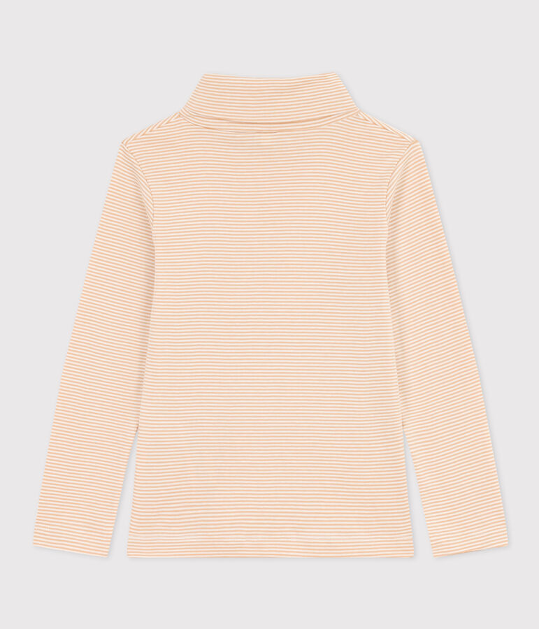 Gestreepte coltrui voor jongens/meisjes in katoen beige/wit