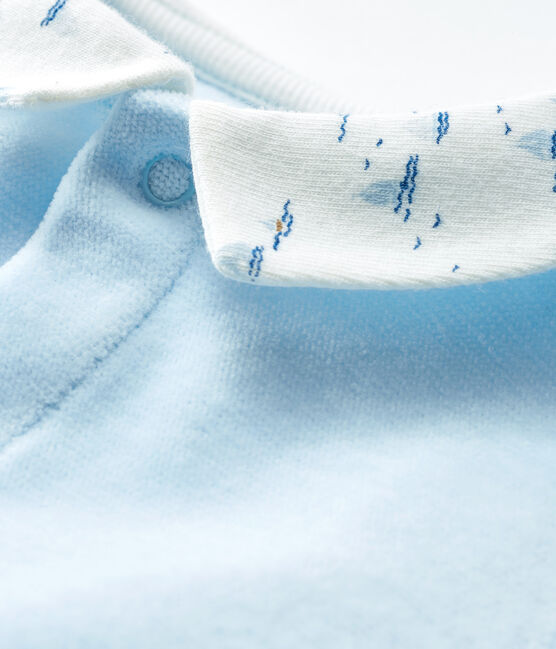 Dors bien bébé garçon en velours bleu TOUDOU