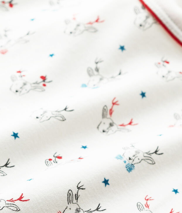 Jongens-T-shirt met lange mouwen en dessin wit/multicouleur