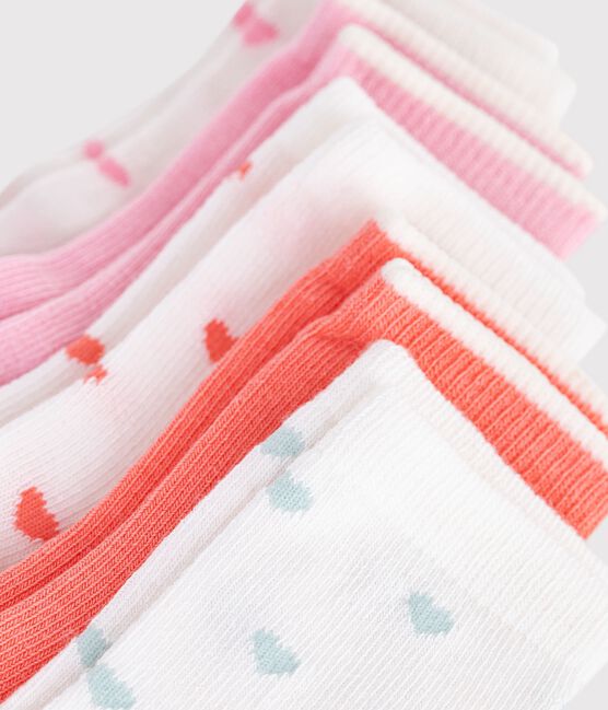 5 paires de chaussettes bébé fille en coton à cœurs variante 1
