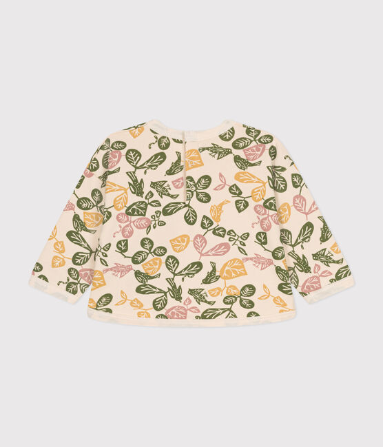 Fleece sweatshirt voor baby's wit AVALANCHE/ MULTICO