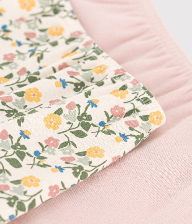 Lot de 2 shorties fleur en coton enfant multicouleur