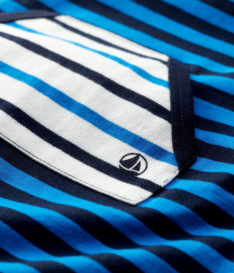 Combicourt en coton b&eacute;b&eacute;. bleu/bleu