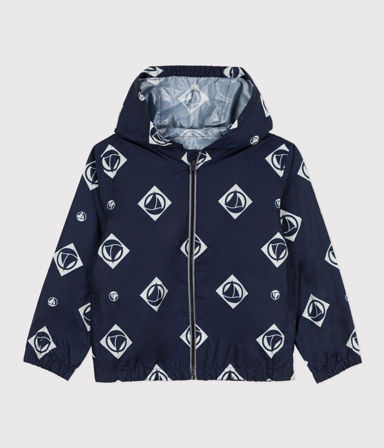 Windstopper van gerecycleerd materiaal voor meisjes/jongens blauw MEDIEVAL/wit MARSHMALLOW