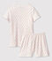 Pyjacourt à pois roses petite fille en coton blanc MARSHMALLOW/rose GRETEL