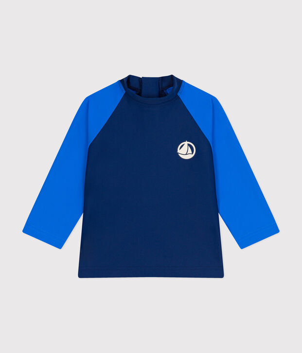 Zwemshirt met uv-bescherming voor baby's blauw/blauw