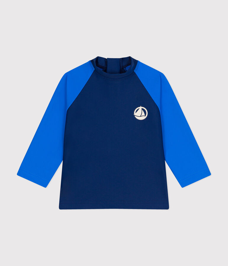 Zwemshirt met uv-bescherming voor baby's blauw/blauw