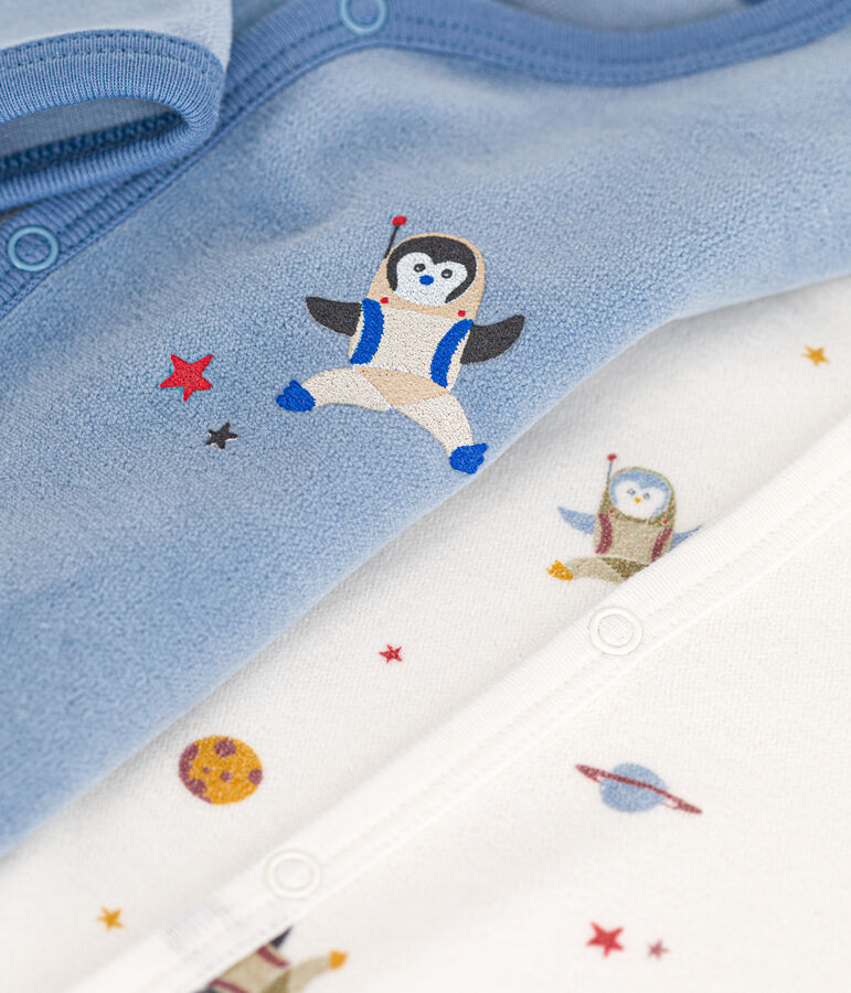 Lot de 2 pyjamas b&eacute;b&eacute; en velours multicouleur