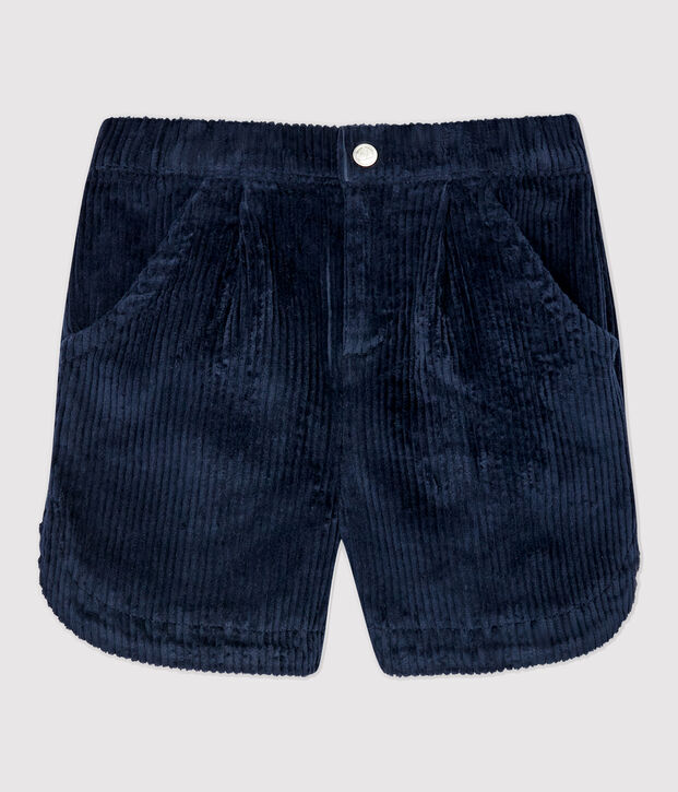 Meisjesshort van fluweel blauw