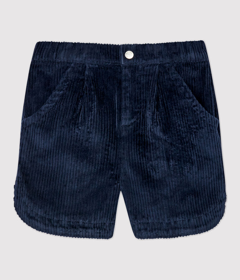 Meisjesshort van fluweel blauw SMOKING