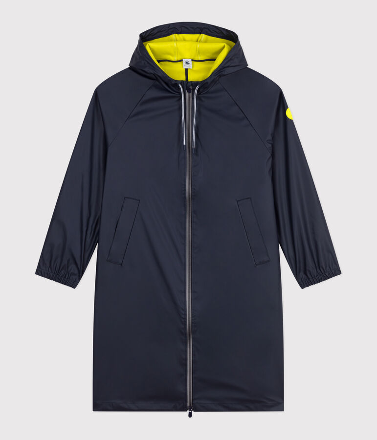 Lange tweekleurige regenjas voor dames blauw SMOKING