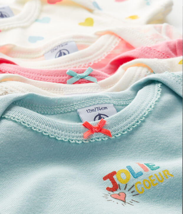 Set van 5 rompertjes met korte mouwen voor baby meisjes multicouleur