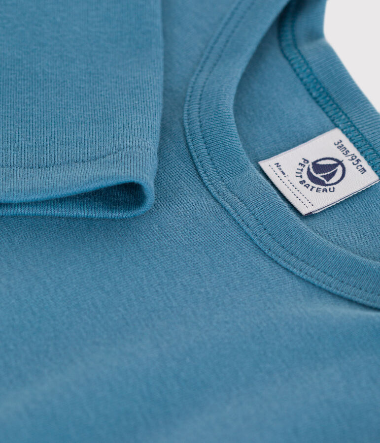 Katoenen T-shirt met lange mouw blauw