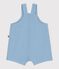 Korte babysalopette van effen, luchtige katoen blauw