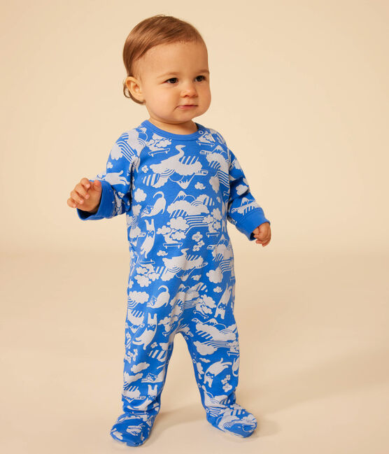 Katoenen pyjama met rits voor baby's FUJI/ MARSHMALLOW
