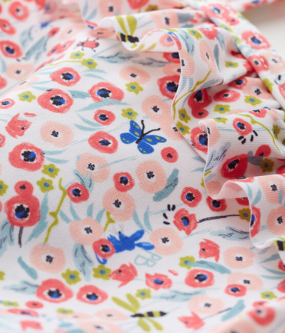 Maillot de bain 1 pièce bébé fille imprimé blanc MARSHMALLOW/blanc MULTICO