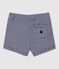 Short van biokatoen met 'milleraies'-streepjes voor baby's blauw SMOKING/wit MARSHMALLOW