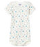 Enkel rompertje met korte mouwen en marineprint baby wit MARSHMALLOW/wit MULTICO