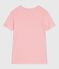 Tee-shirt femme en coton manches courtes à rayures rose GRETEL/blanc MARSHMALLOW
