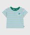 Katoenen T-shirt met korte mouwen en streepjes voor baby's wit/multicouleur