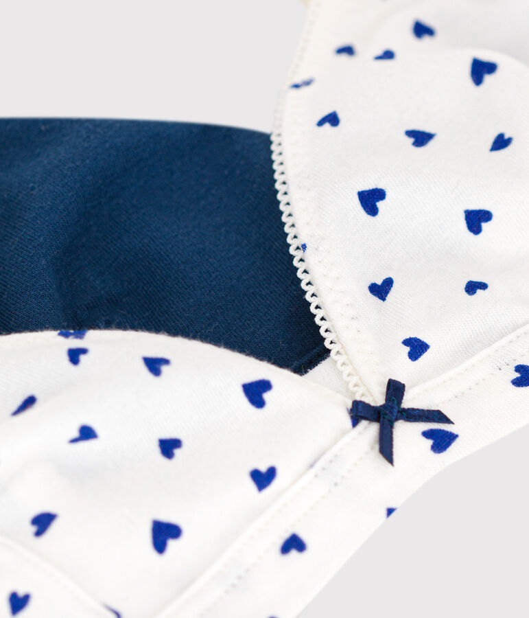 Lot de 2 soutiens gorge c&oelig;ur en coton et &eacute;lasthanne fille multicouleur